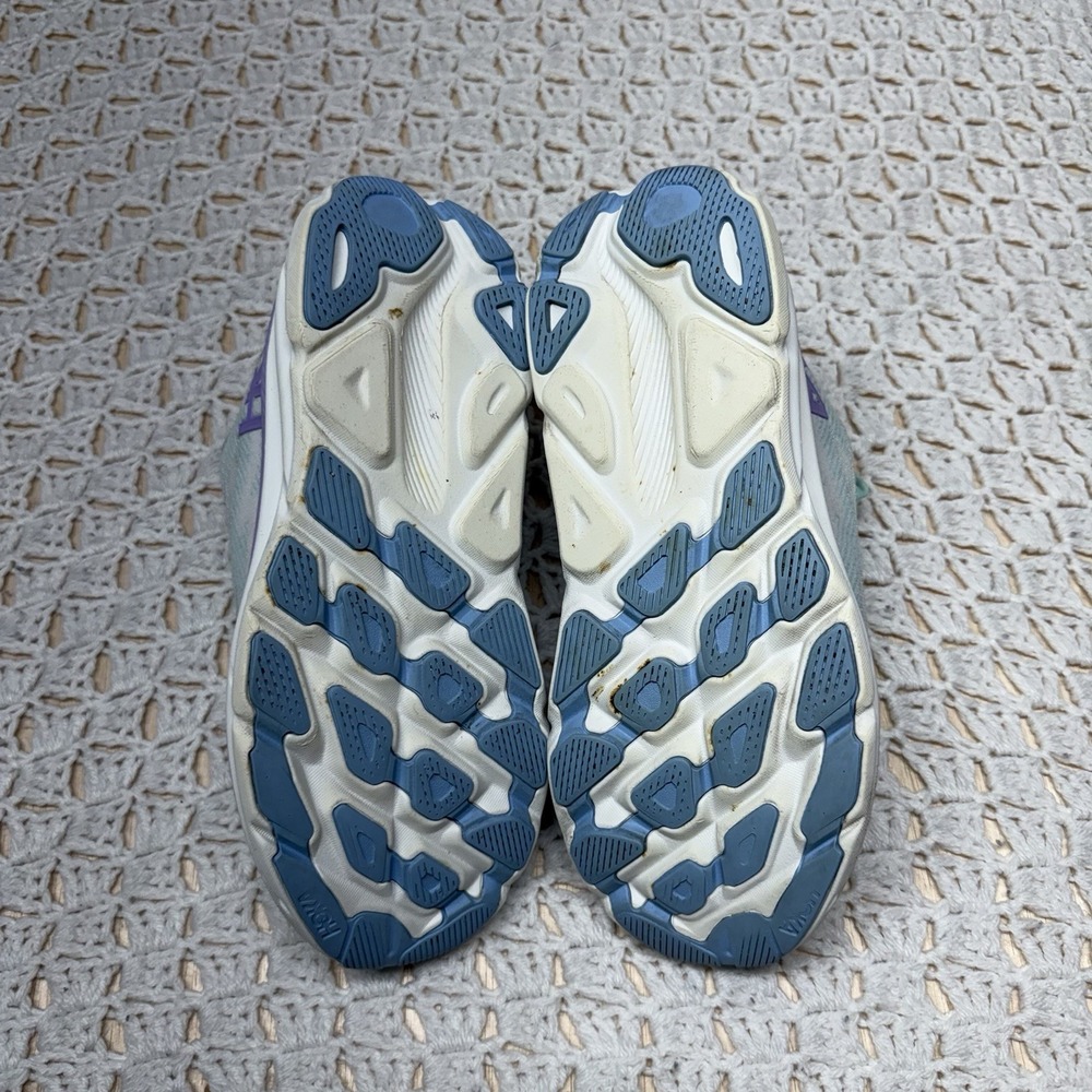 HOKA Clifton 9 Shoes Womens Size 8.5 B Mint Green Purple Running Gym Cushioned - Picture 8 of 11